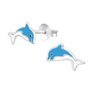 Boucle d'oreille dauphin en argent 925/1000
