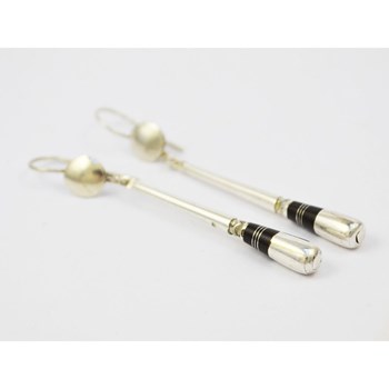 Berber traditie zilveren trommelstok oorbellen