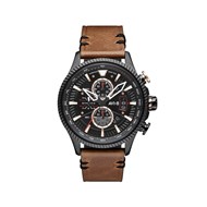 Montre homme quartz japonais chronographe AVI-8 - Bracelet cuir véritable - Date