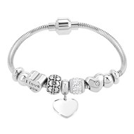 Bracelet coeur en acier inoxydable par SC Crystal