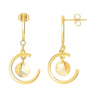 Boucles d'oreilles dorées SC Crystal ornées de cristaux Swarovski