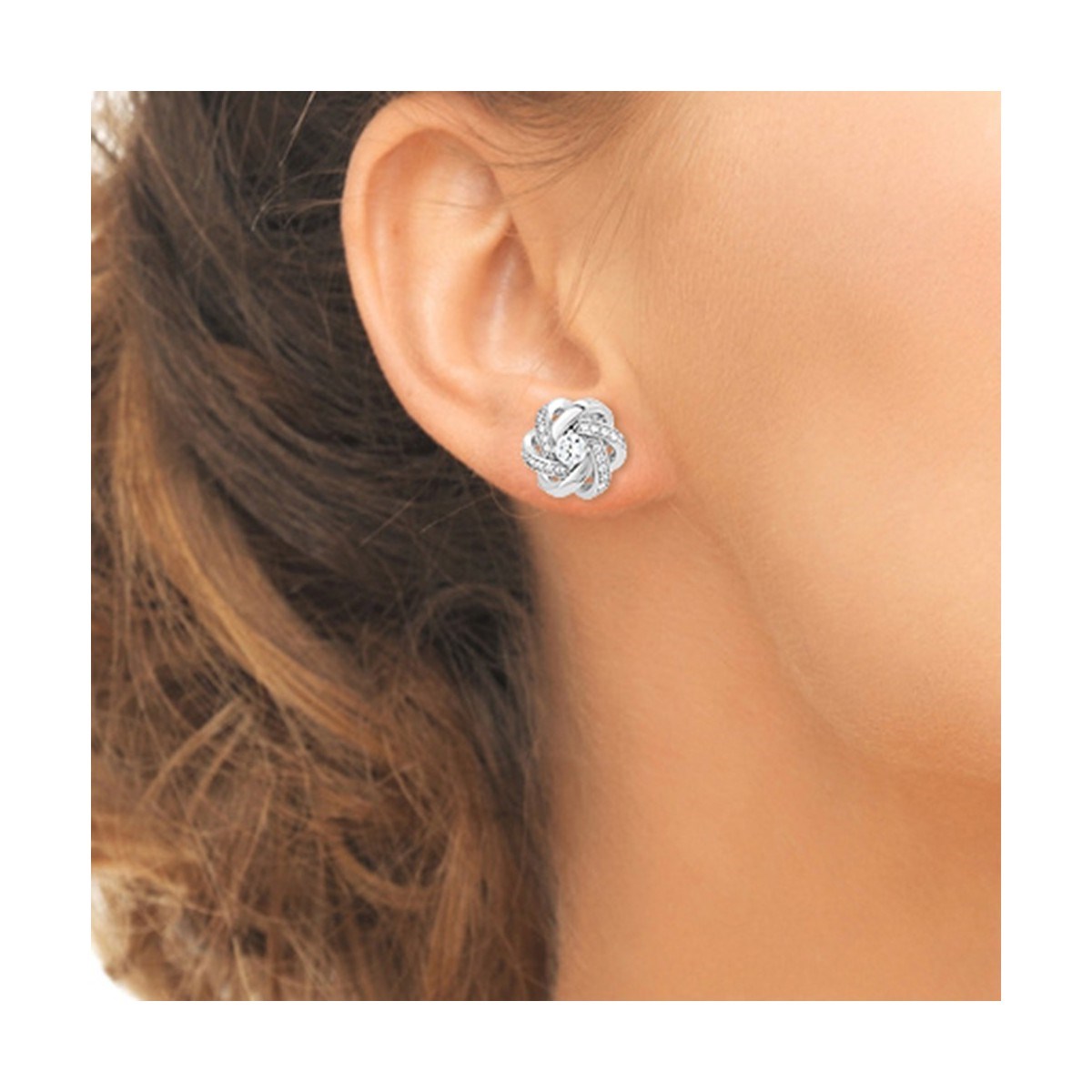 Boucles d'oreilles ornées de Cristaux scintillants SC Crystal - vue 3