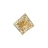 Bague ajustable en plaqué or avec métal géométrique, perles et cristaux - Bijou de créateur - vue V1