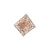 Bague ajustable en plaqué or rose avec métal géométrique, perles et cristaux - Bijou de créateur - vue V1
