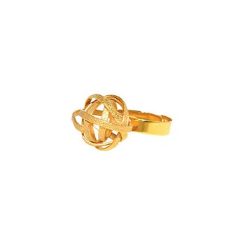 Hand-hammered gold-plated adjustable ring - Bijou de créateur