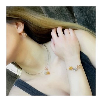 Handmade silver-plated dangling earrings with a small metallic planet - Designer jewelry