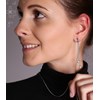 Boucles d'oreilles cristal Swarovski perles blanches en plaqué Or Blanc et rhodié - vue V2