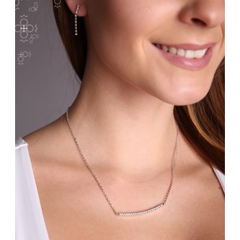 White gold-plated and rhodium-plated Swarovski crystal choker necklace