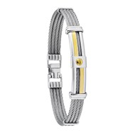 Bracelet NORMA, câble acier inoxydable et or