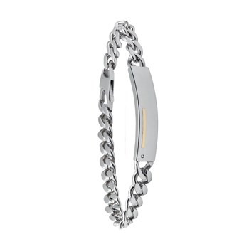 Bracelet MIDGARD, acier inoxydable décor or et diamant