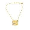 Collier ras du cou en plaqué or, chaîne, métal géométrique avec perles et cristaux - Bijou de créateur - vue V1