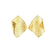 Boucles d'oreilles en plaqué or avec métal géométrique - Bijou de créateur