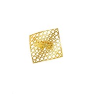 Bague ajustable en plaqué or avec métal géométrique - Bijou de créateur