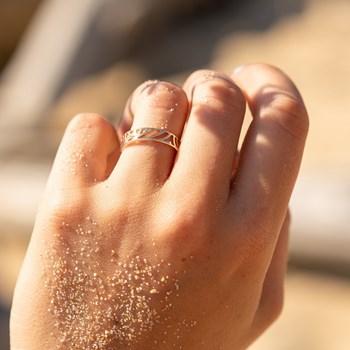 Bague Fine Tendances Motifs Plaqué Or