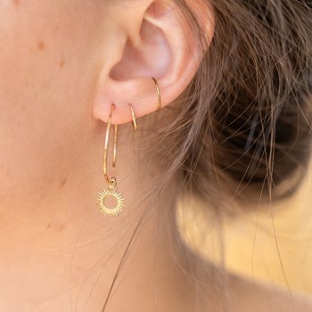 Boucles d'Oreilles Plaqué Or Créoles Rayons de Soleil
