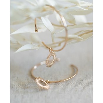 Boucles d'Oreilles Plaqué Or Créoles Rayons de Soleil