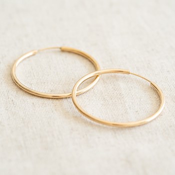 Boucles d'oreilles Créoles Tendance Classe Chic Simple Anneaux Plaqué Or