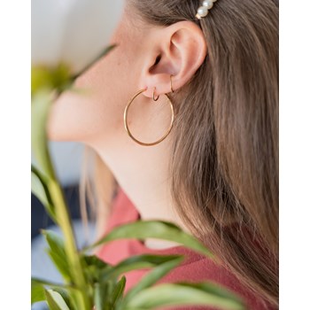 Boucles d'oreilles Créoles Tendance Classe Chic Simple Anneaux Plaqué Or