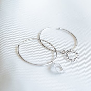 Boucles d'Oreilles Argent Créoles Rayons de Soleil