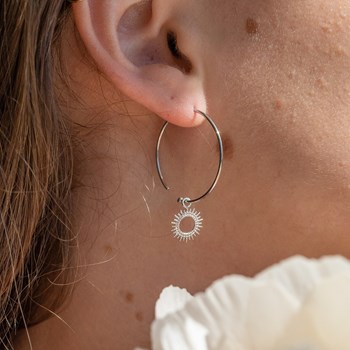 Boucles d'Oreilles Argent Créoles Rayons de Soleil