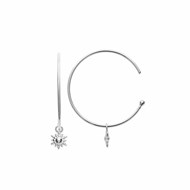 Boucles d'oreilles Créoles Argent Tendance Soleil