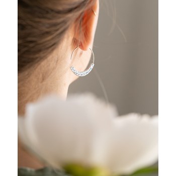 Boucles d'oreilles Créoles Argent Tendance Chic Martelé