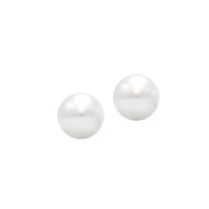 Boucles d'oreilles perle de fantaisie blanche 6 mm