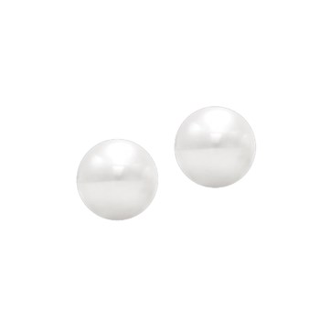 Fancy white pearl earrings 7 mm