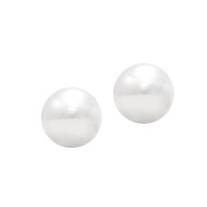 Boucles d'oreilles perle de fantaisie blanche 8 mm