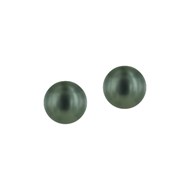 Boucles d'oreilles perle de fantaisie noire 6 mm