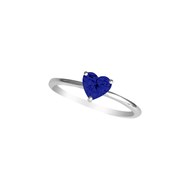 Bague solitaire coeur argent 925 rhodié et oxyde de zirconium