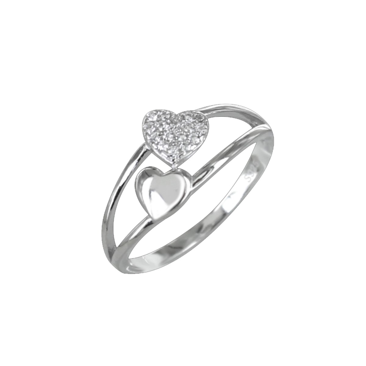 Bague argent 925 rhodié et oxyde de zirconium