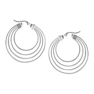 Boucles d'oreilles créoles acier argenté