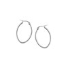 Boucles d'oreilles créoles ovale acier argenté 2,5 cm - vue V1