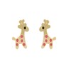 Boucles d'Oreilles Girafes - Or Jaune - Enfant - vue V1
