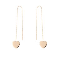 Boucles d'Oreilles Or Jaune Coeur - Pendantes - Femme