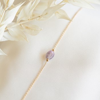 Fijne vergulde armband Amethist Trendy edelsteen