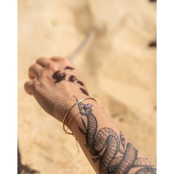 Fijne vergulde armband Amethist Trendy edelsteen