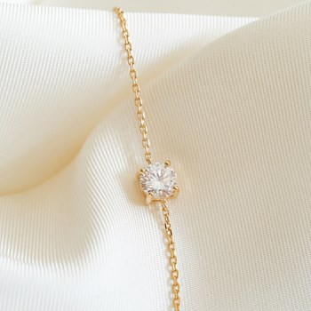 Trendy Verguld Solitaire Zirkonia Strass Armband