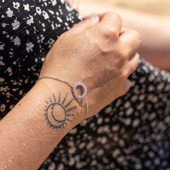 Dunne Zilveren Armband Trendy Zon Hanger