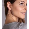 Boucles d'oreilles créoles en plaqué Or Blanc et rhodié - vue V2