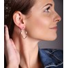 Boucles d'oreilles créoles en plaqué Or Blanc et rhodié - vue V2