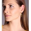 Boucles d'oreilles créoles en plaqué Or et rhodié - vue V2