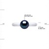 Bague Ajustable Jonc Perle d'Eau Douce Ronde 6-7 mm Noire Argent 925 - vue V3