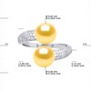 Bague TOI ET MOI 2 Perles d'Eau Douce 9-10 mm Jaunes Dorées Joaillerie Argent 925 - vue V3