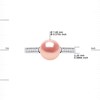 Bague Ajustable Perle d'Eau Douce 7-8 mm Rose Naturel et Oxydes de Zirconium Argent 925 - vue V3