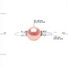 Bague Ajustable Perle d'Eau Douce 7-8 mm Rose Naturel et Oxydes de Zirconium Argent 925 - vue V3