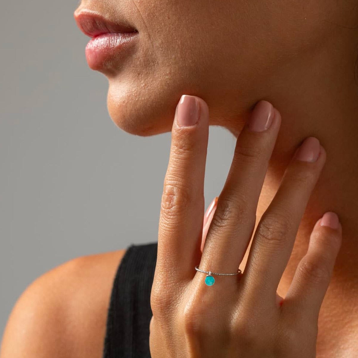 Bague Argent Perle Turquoise - vue 3