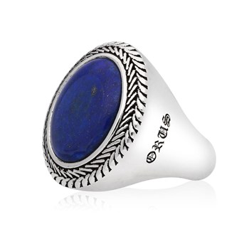 Bague Homme Argent Lapis Bouddha