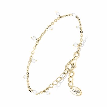 Silver Bracelet Small Drop White Moonstone Beads